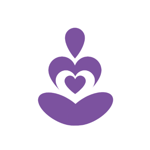 Yoga person with heart at the center.